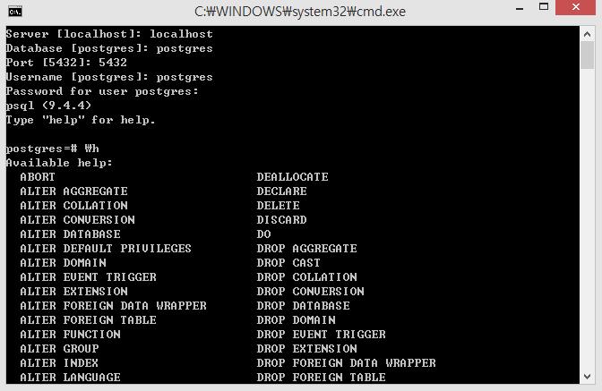 psql 명령어