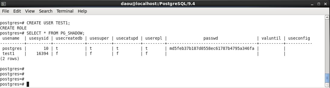 PostgreSQL-USER 생성