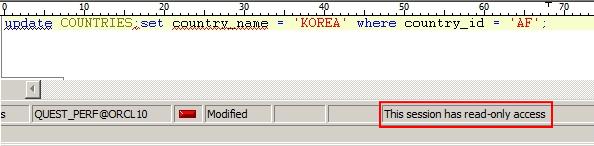 Read Only 모드에서 update문을 실행했을 때