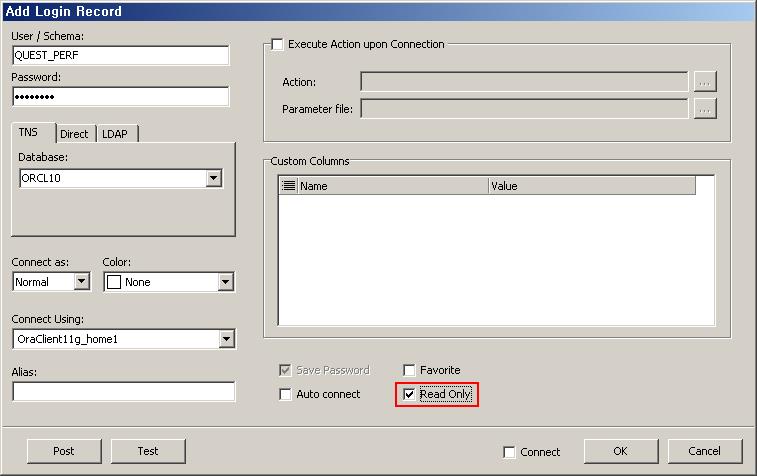 Connect시에 Read Only 설정
